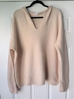 KORYE SIZE 1X KNIT SWEATER WITH HOOD HOODIE cream beige